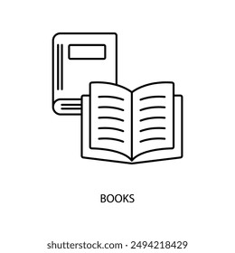 books concept line icon. Simple element illustration. books concept outline symbol design.