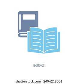 books concept line icon. Simple element illustration. books concept outline symbol design.