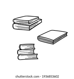 books contour doodle on the white background