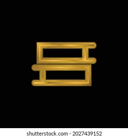 Books Couple From Top View gold plated metalic icon or logo vector