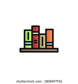 Books, cupboard color gradient vector icon