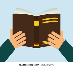 Books design over blue background, vector illustration.