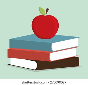 Books design over blue background, vector illustration.