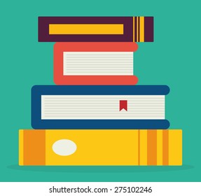 Books design over blue background, vector illustration.