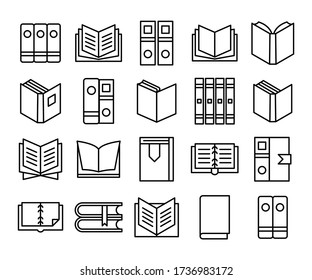 Bücher und Dokumentsymbole setzen Zeilendesign