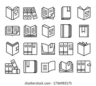 iconos de libros y documentos establecer el tema de la línea