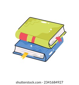 Books vector de doodle contorno Sticker relleno. archivo EPS 10