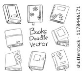 Books Doodle Vector Hand drawn for coloring book, isolated on white background - Vector Cartoon Illustration.