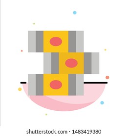 Books, Education, Library Abstract Flat Color Icon Template