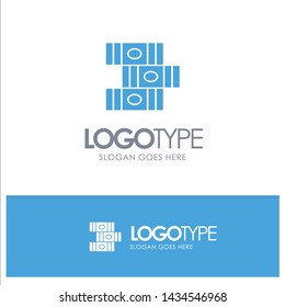 Books, Education, Library Blue Solid Logo with place for tagline