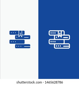 Books, Education, Library, Study Line and Glyph Solid icon Blue banner Line and Glyph Solid icon Blue banner. Vector Icon Template background