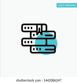 Books, Education, Library, Study turquoise highlight circle point Vector icon