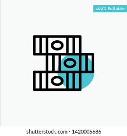 Books, Education, Library turquoise highlight circle point Vector icon