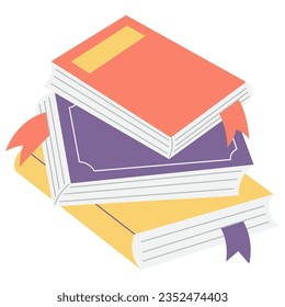 Bücher, die Elementgrafik. Vektorgrafik mit Bildungsthema. Zurück zur Schule.