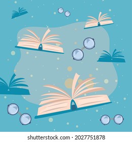books and eyeglasses pattern icons