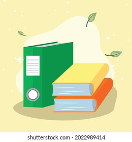 books and files paperwork icons