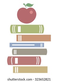 Books in flat design icon