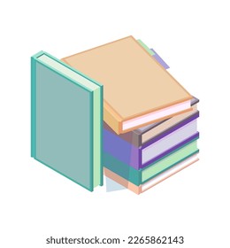 Books in flat design style, vector illustration.