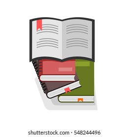 books in flat design, vector