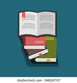 books in flat design, vector