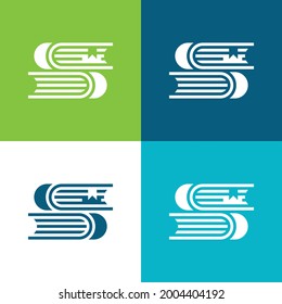 Bücher Setzen Sie vier minimale Farbsymbol-Set auf