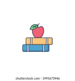 Icono plano de libros aislado en fondo blanco 