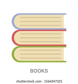 Books flat icon on white transparent background. You can be used books icon for several purposes.