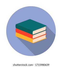 books flat long shadow icon. Simple color vector of Book illustration icons for ui and ux, website or mobile application