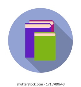 icono de la sombra larga plana de libros. Simple vector de color de iconos de ilustración del libro para ui y ux, sitio web o aplicación móvil
