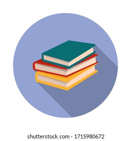 books flat long shadow icon. Simple color vector of Book illustration icons for ui and ux, website or mobile application