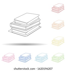 Books flat in multi color style icon. Simple thin line, outline vector of book icons for ui and ux, website or mobile application