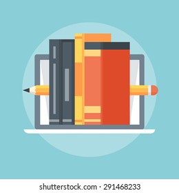 Books, flat style colorful, vector icon for info graphics, websites, mobile and print media.