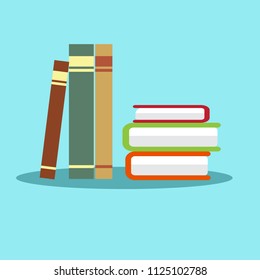 Books. Flat style .Vector illustration.Eps10.