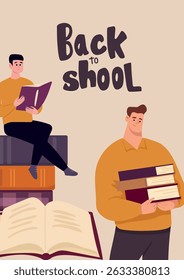 Books flyers. Flat vector clipart, illustration with isolated background.