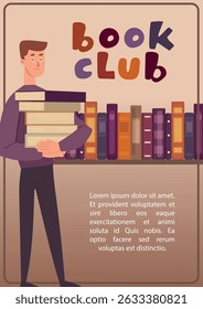 Books flyers. Flat vector clipart, illustration with isolated background.