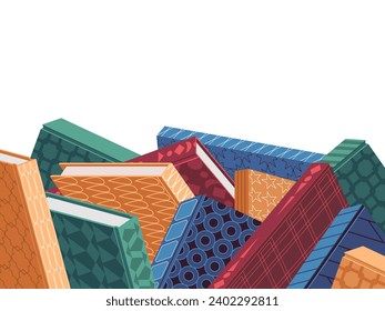  Los libros enmarcan la ilustración del borde con espacio de copia para el texto. vector.