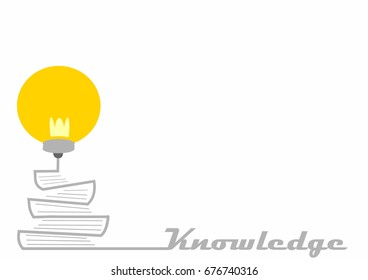 Books give knowledge and idea, idea concept with yellow bulb
