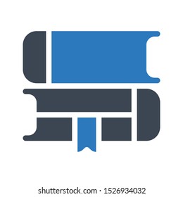 books glyph colour vector icon