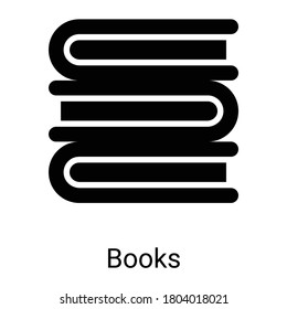 books glyph icon isolated on white background