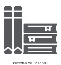 Books glyph icon, school and learning, literature sign, vector graphics, a solid pattern on a white background, eps 10.