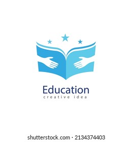 Books and Graduates Icon Vector Education Logo Template
