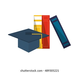 books and graduation cap icon