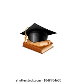 books and graduation cap, knowledge and education, vector, illustrator