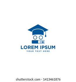 Books graduation hat education simple modern concept. Can use for logo, icon, symbol, mascott vector