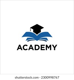 books and graduation hat logo vector