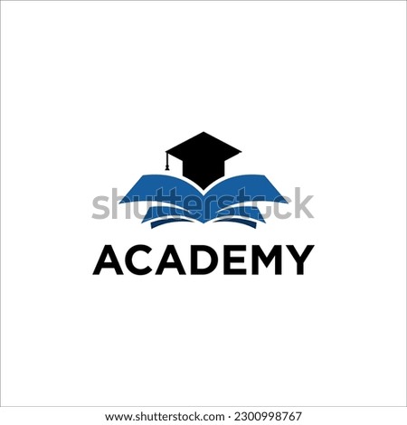 books and graduation hat logo vector