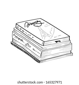 Books Hand Drawn Doodle