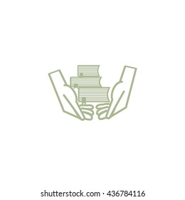 books hands, icon