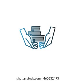 books, hands, icon
