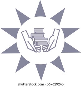 books, hands, icon